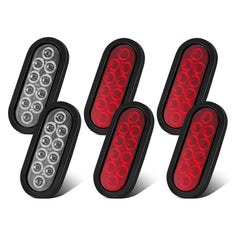 JZYZQBX 6in oval LED trailer light red front view improves daytime visibility.