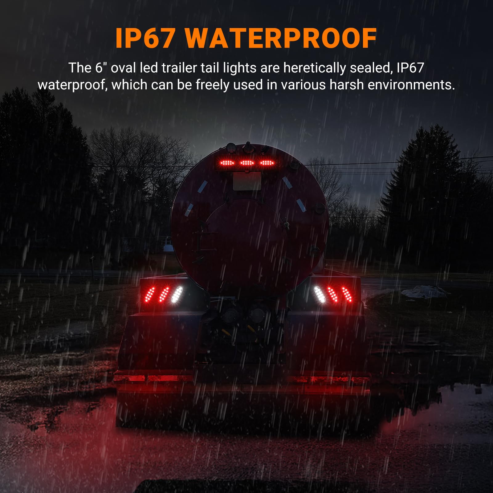 JZYZQBX 6in oval LED trailer light white backup view aids reversing.