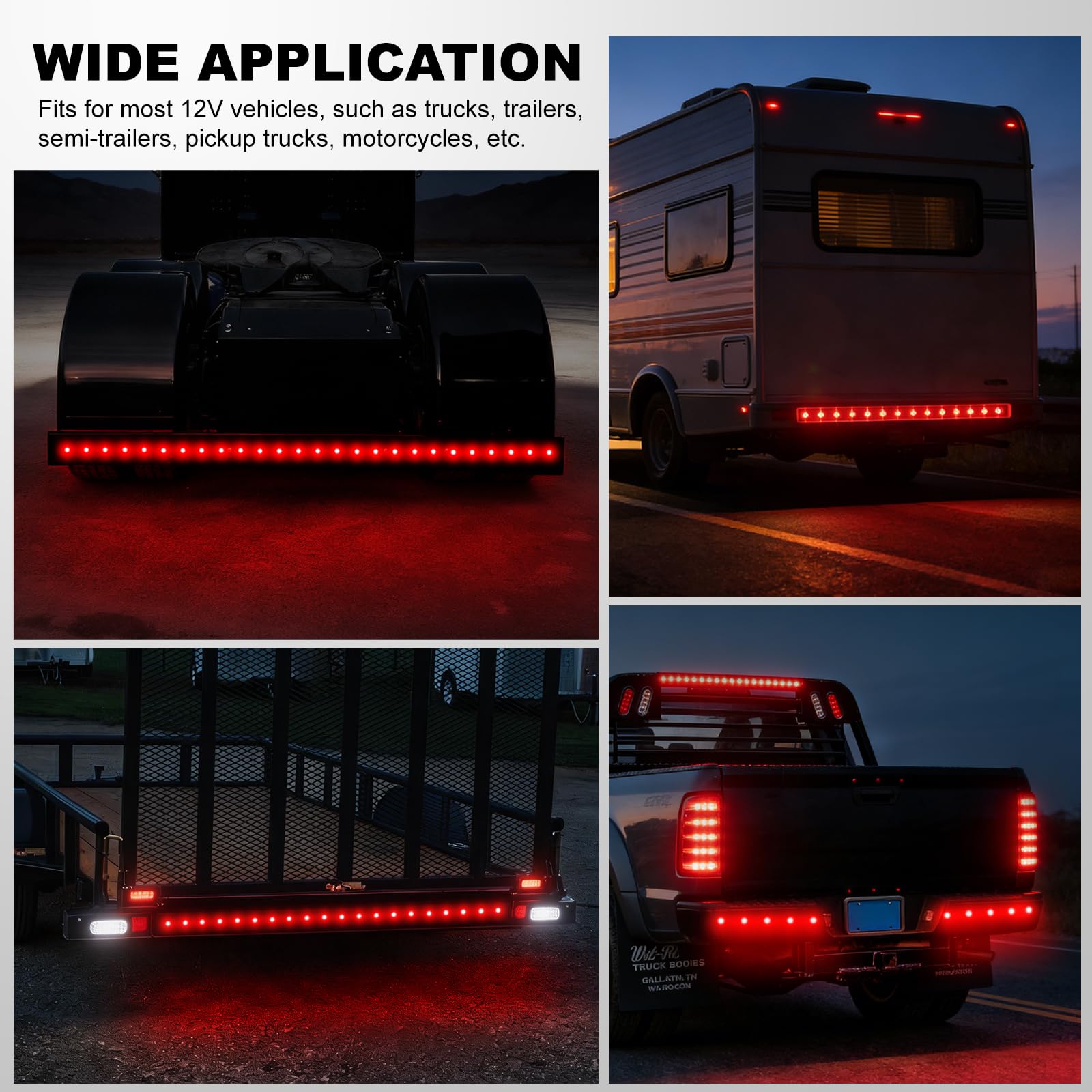 JZYZQBX mini watermelon lights mounted on trailer as marker and turn signals