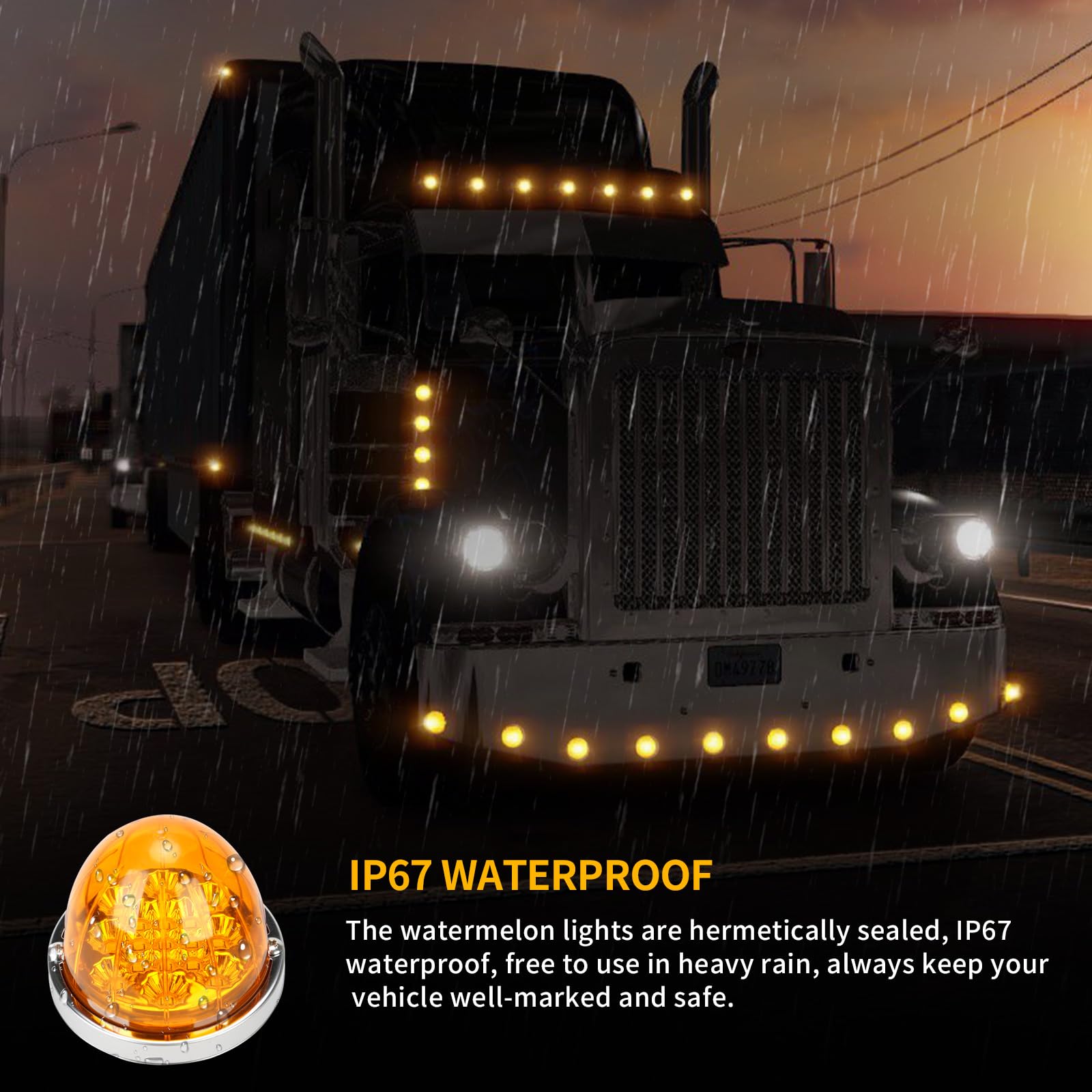 JZYZQBX watermelon light IP67 sealed for all-weather durability