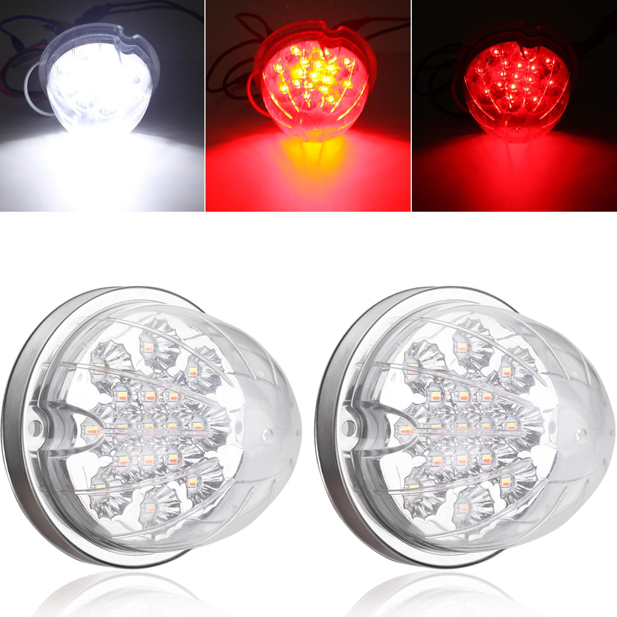 JZYZQBX watermelon lights with clear lens enhance trailer visibility and signaling.