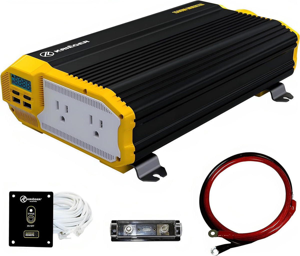 K KRIËGER KR1500 inverter with dual outlets for portable 110V power on the go