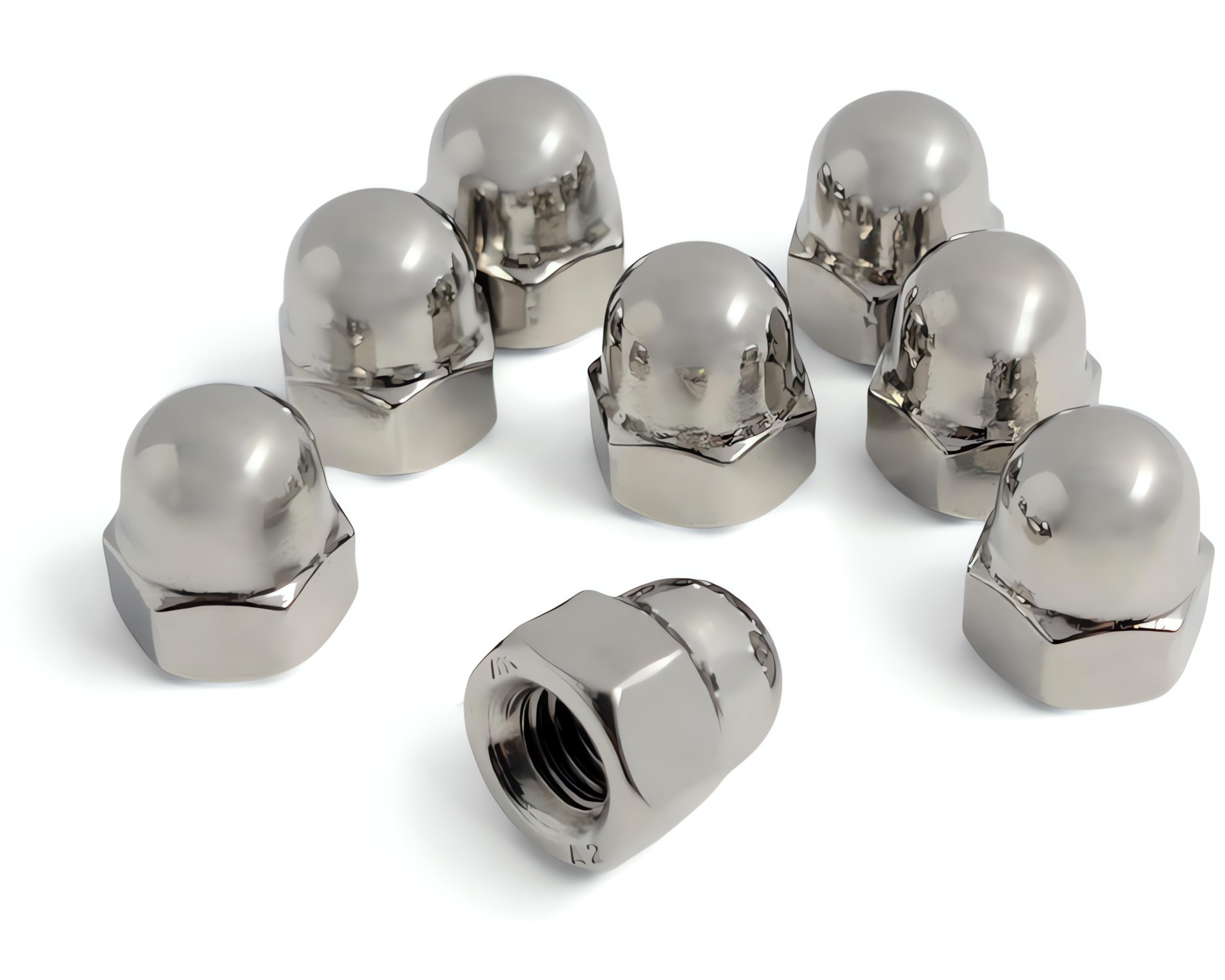 K-MOTOR PERFORMANCE valve cover nut kit for Honda compatible, chrome finish, durable engine bay hardware.