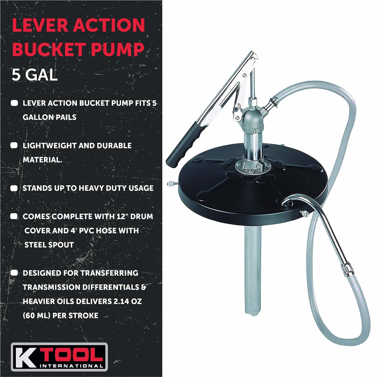 K Tool International 73993 pump built for heavy oil transfer in garages