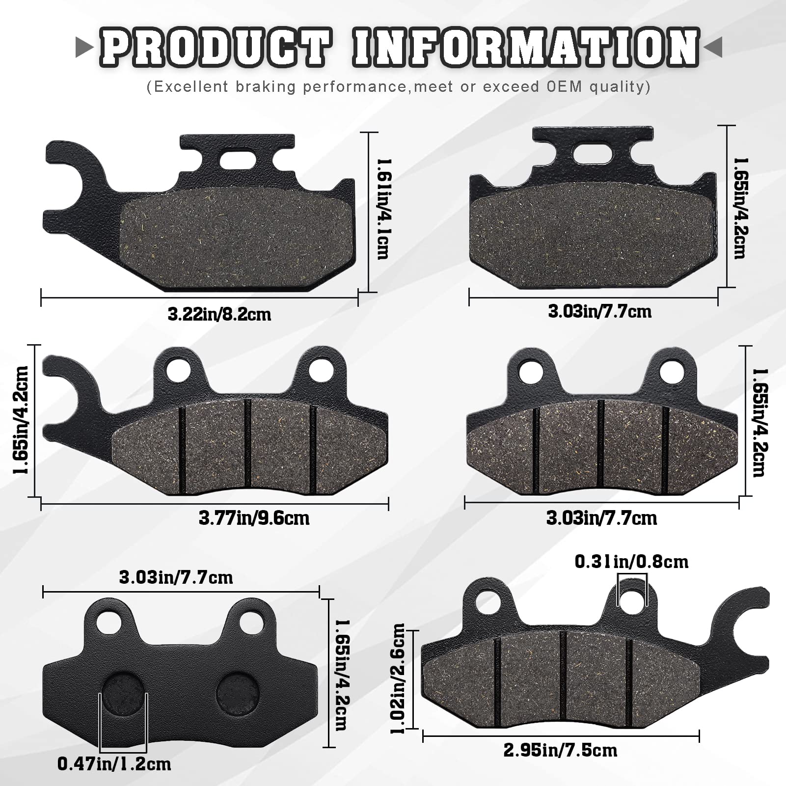 Kabing brake pads front for Yamaha Rhino 450 enhance braking in wet conditions