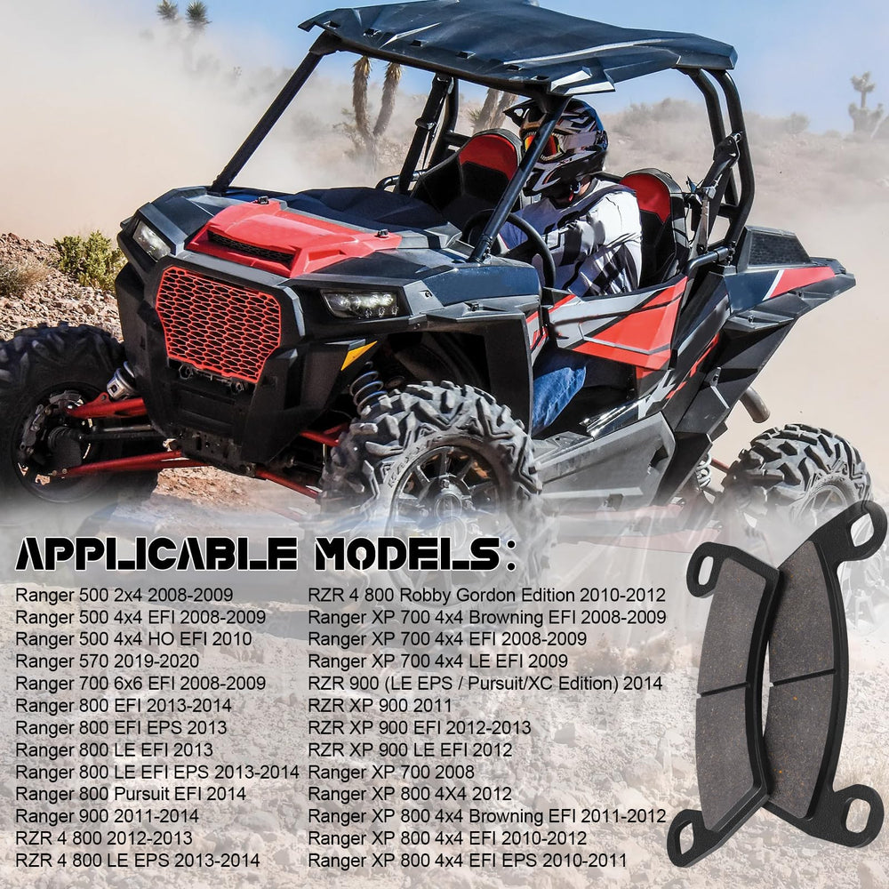 Kabing rear brake pads for Polaris RZR 900 deliver smooth modulation for confident stops.