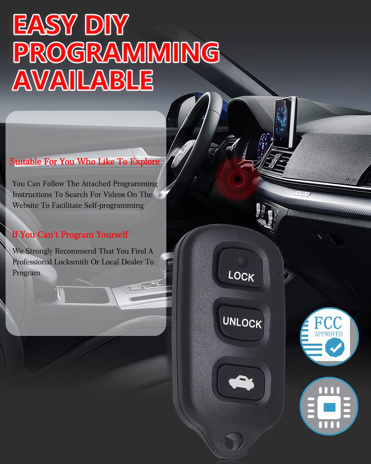 Kaboll Solara replacement fob back view emphasizes durable engineering plastic.