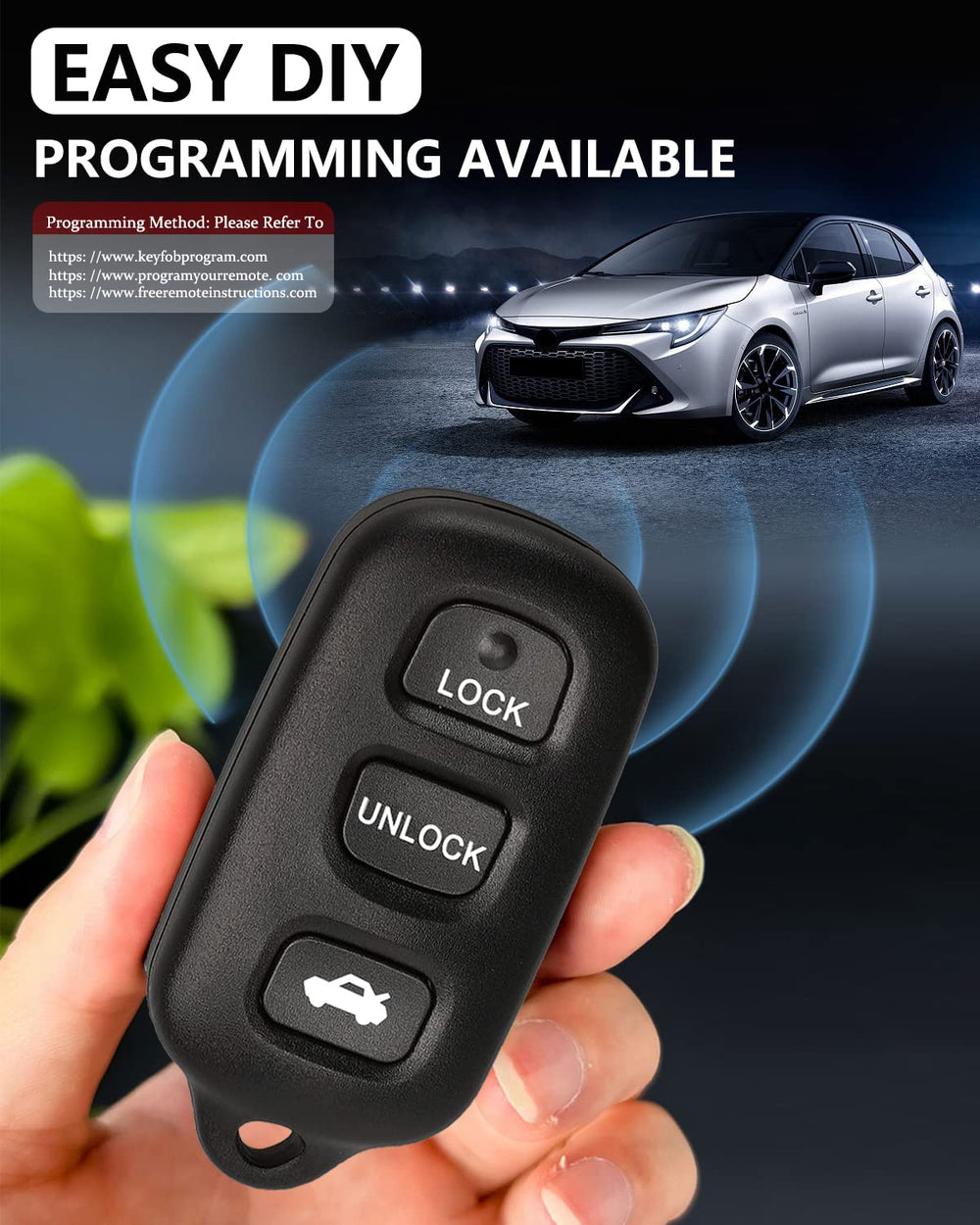 Kaboll set of 2 key fobs with battery included for immediate spare use.