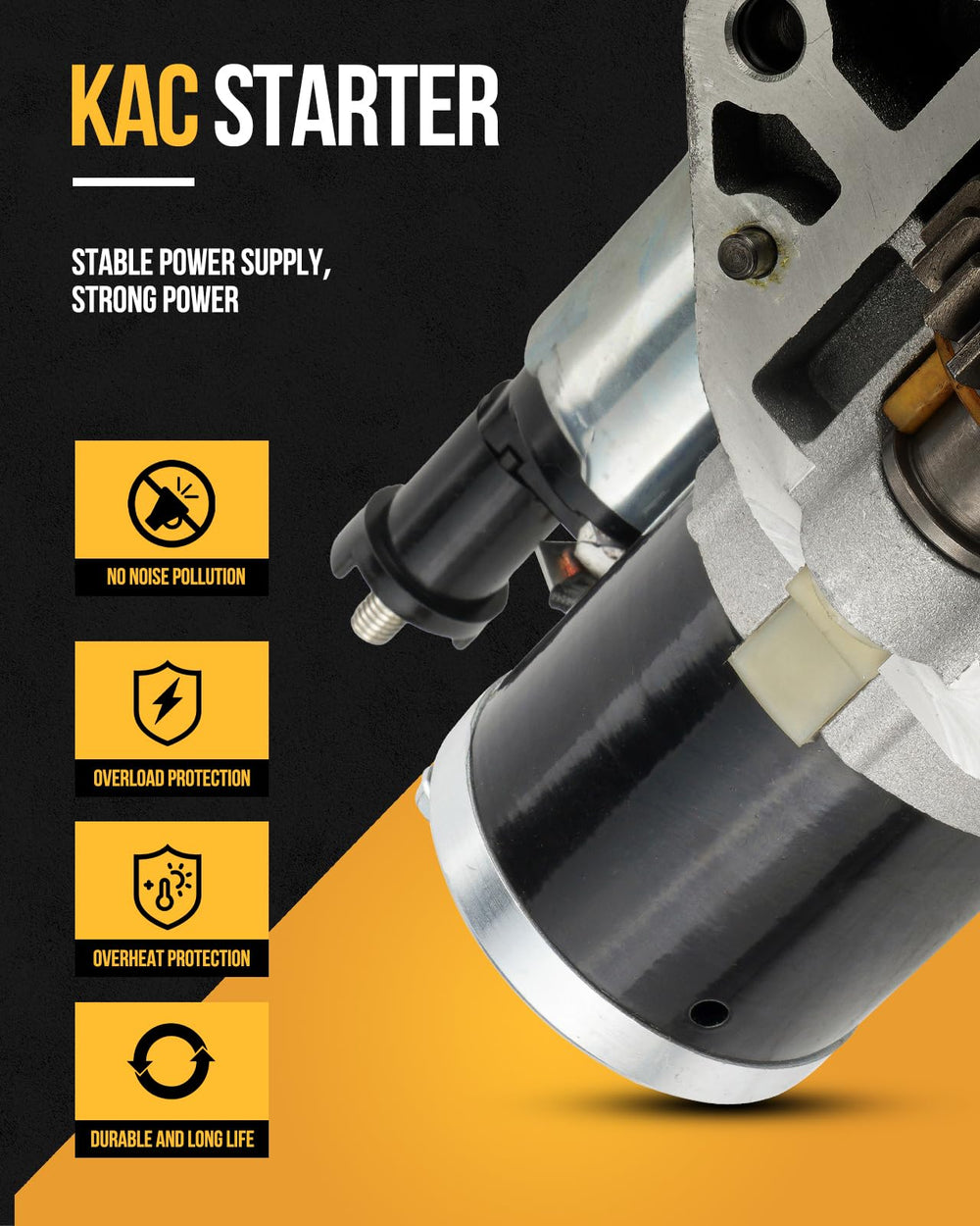 KAC starter upgraded for Kohler 2509811 providing dependable operation across seasons