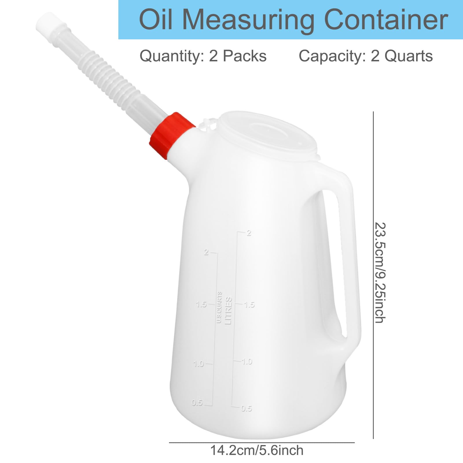 Kackaidi oil jug with long pour spout enables precise small-port refills.