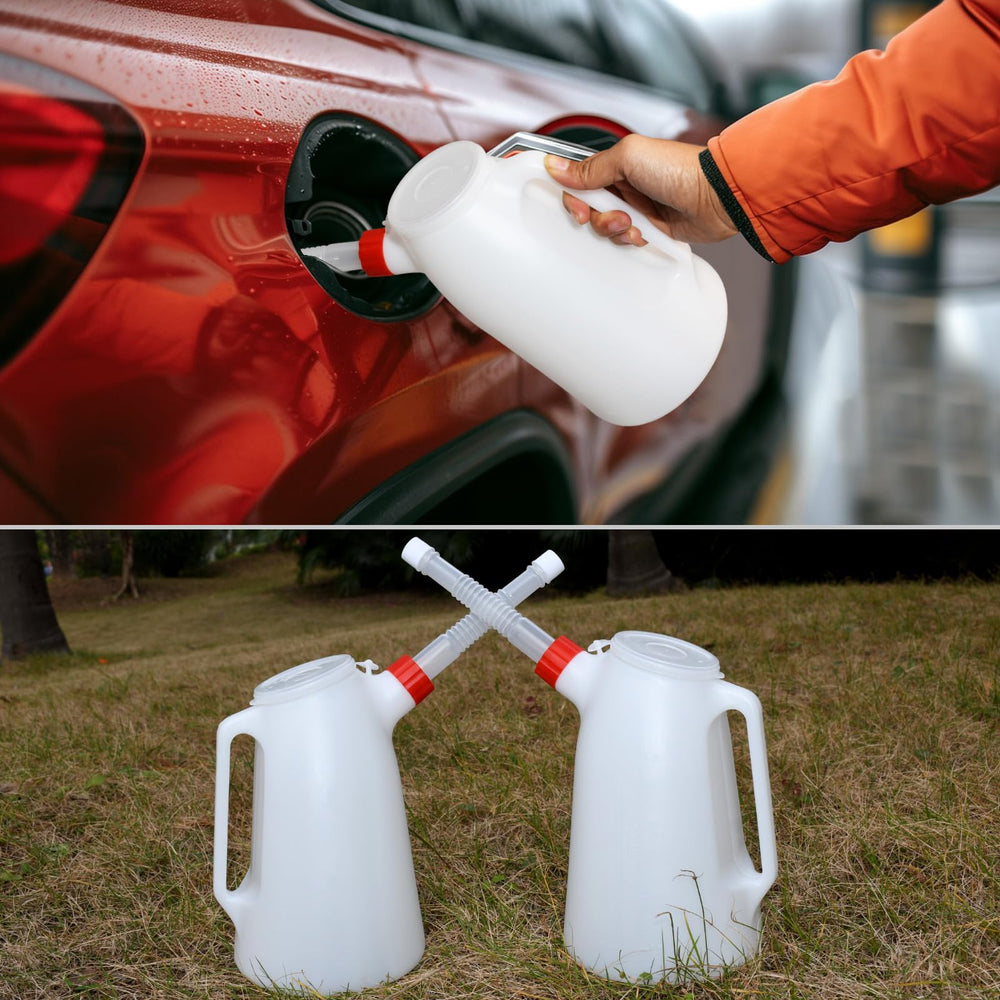 Kackaidi oil jug with nozzle cover keeps contaminants out.