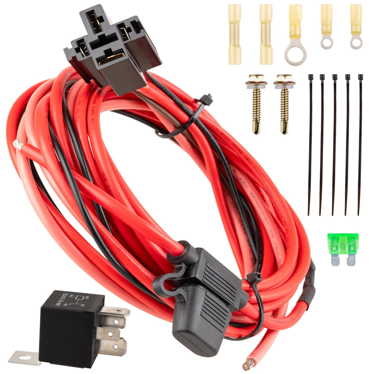 KACOLA 40A fuel pump relay kit diagrams for easy installation.