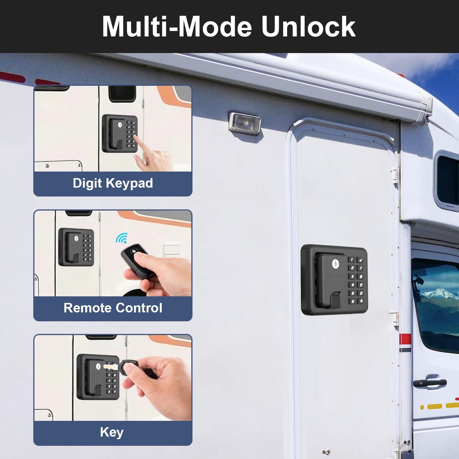 KACOLA remote key fob for wireless unlock up to 60 feet.
