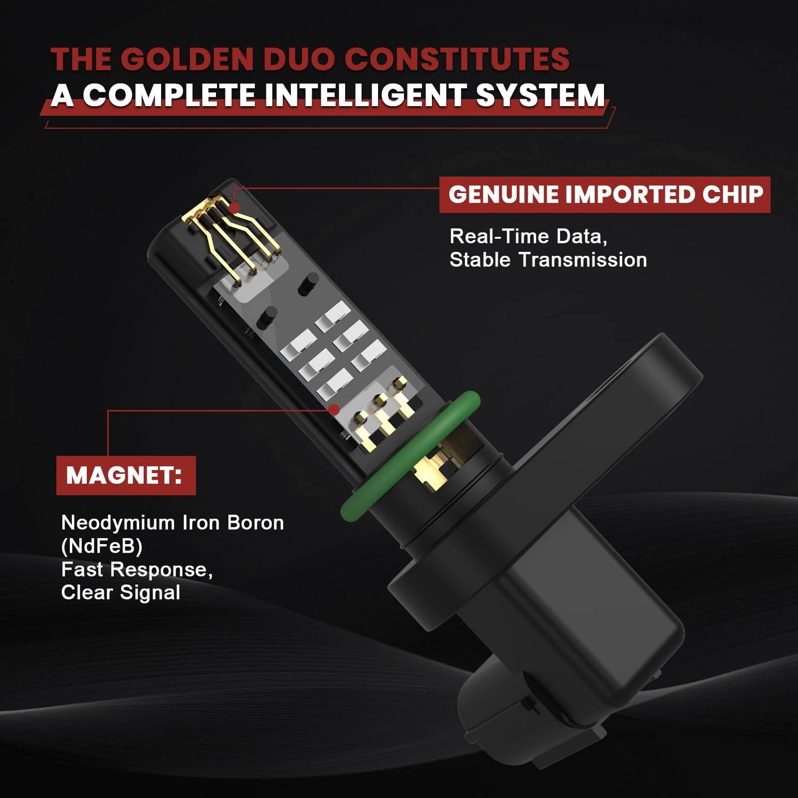 KacuYelin camshaft sensor with heat‑resistant O‑ring for high temperature operation.