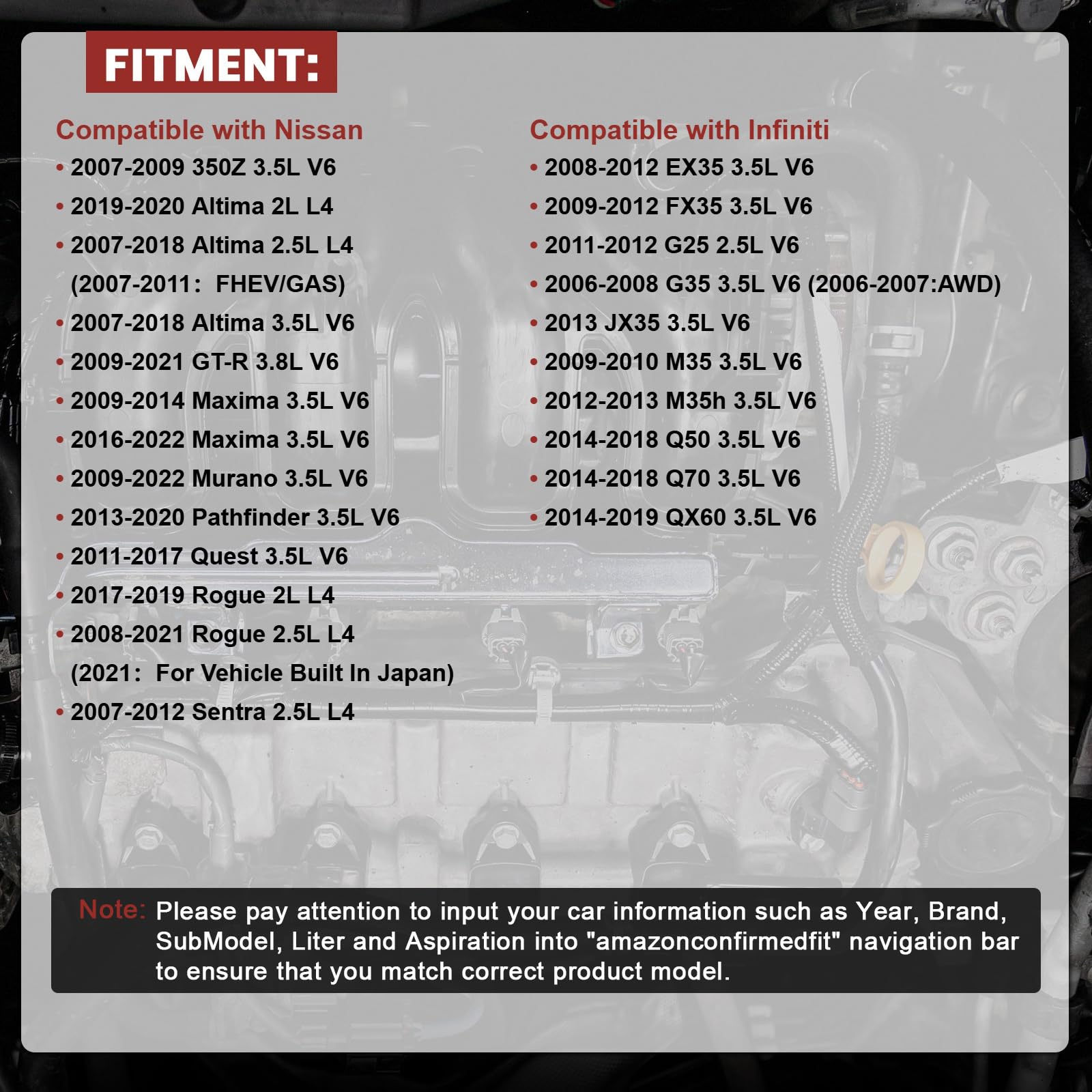 KacuYelin camshaft sensor OEM compatibility across Nissan/Infiniti models.