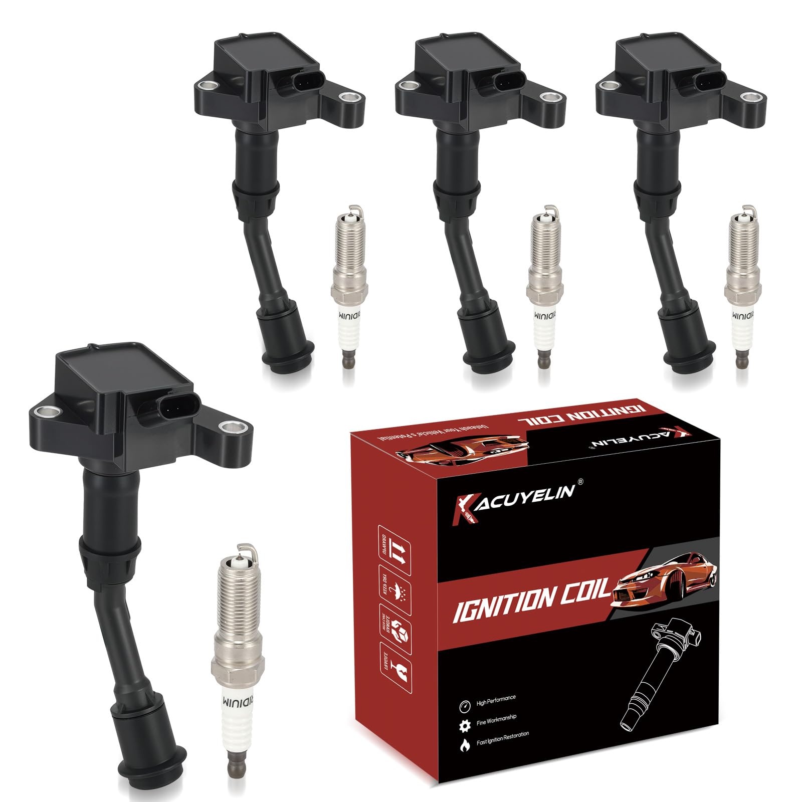 Kacuyelin UF735 ignition coil pack front view for stable ignition performance.