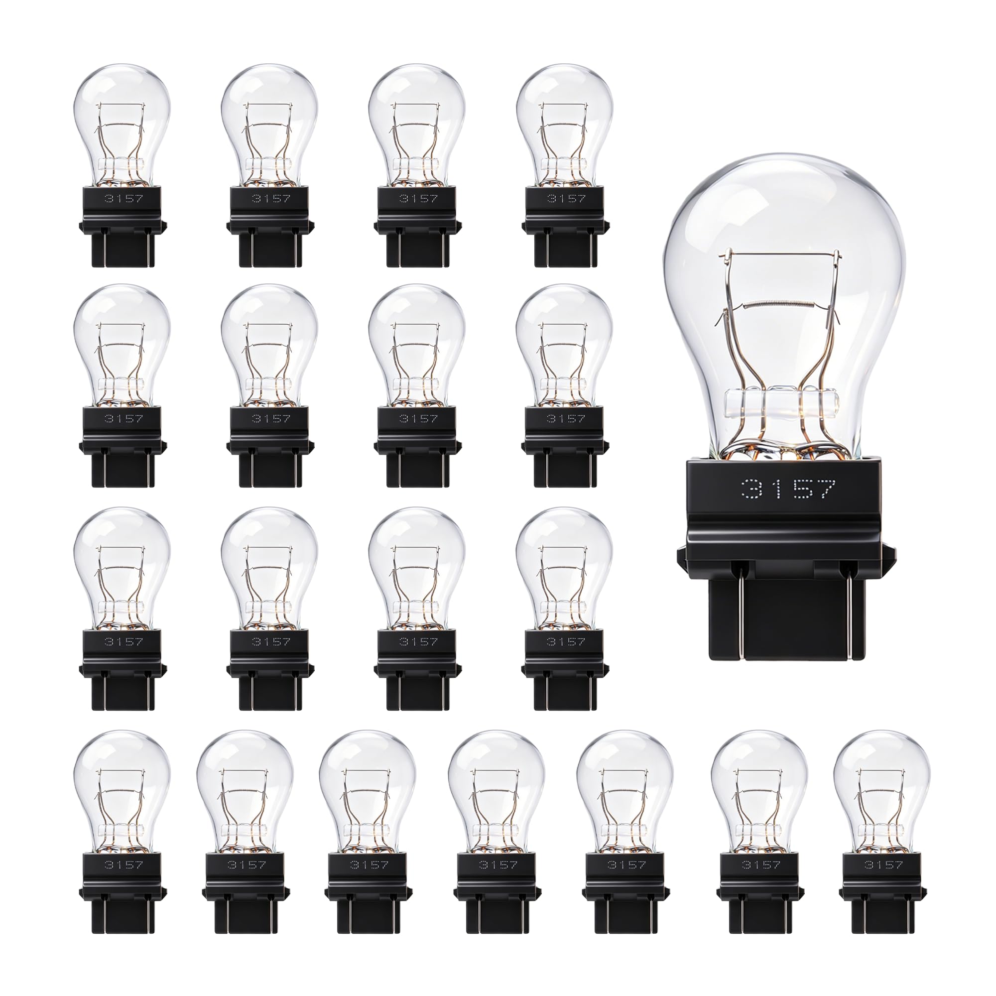 Kadiby 20-pack 3157 bulbs ready for reliable signaling and replacement.