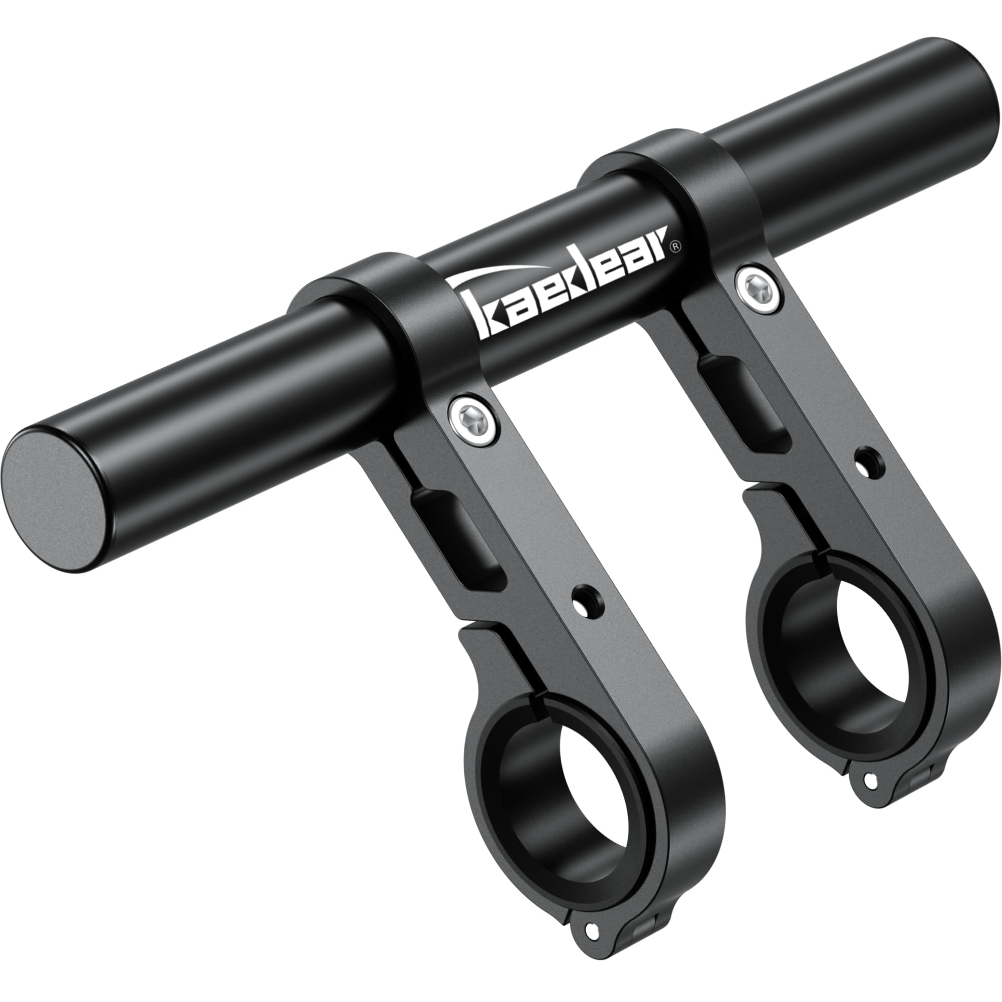 Kaedear KDR-H4W long bar clamp on motorcycle handlebars securely holding devices