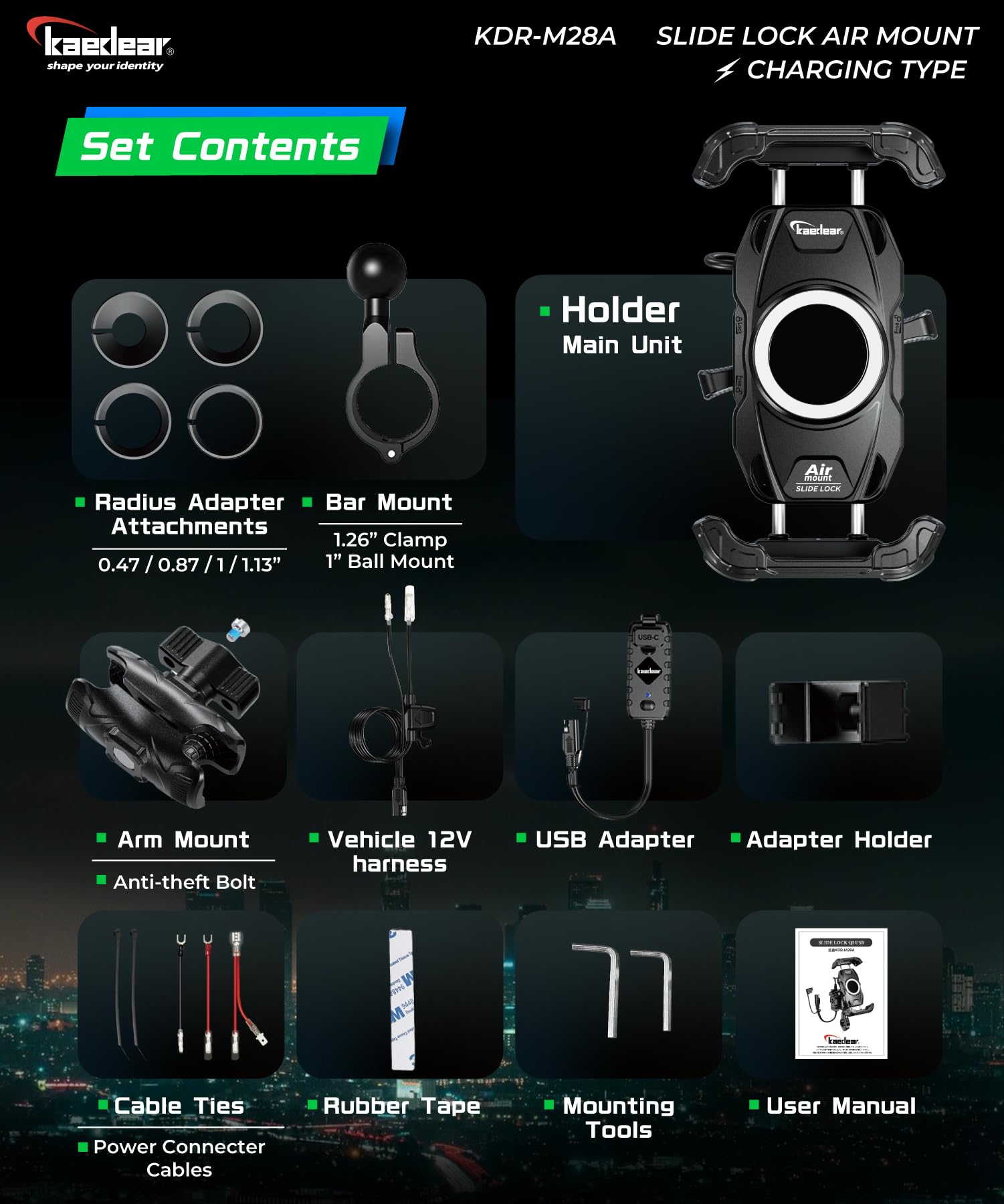 Kaedear KDR-M28A IP66 waterproof rating for rain and spray protection