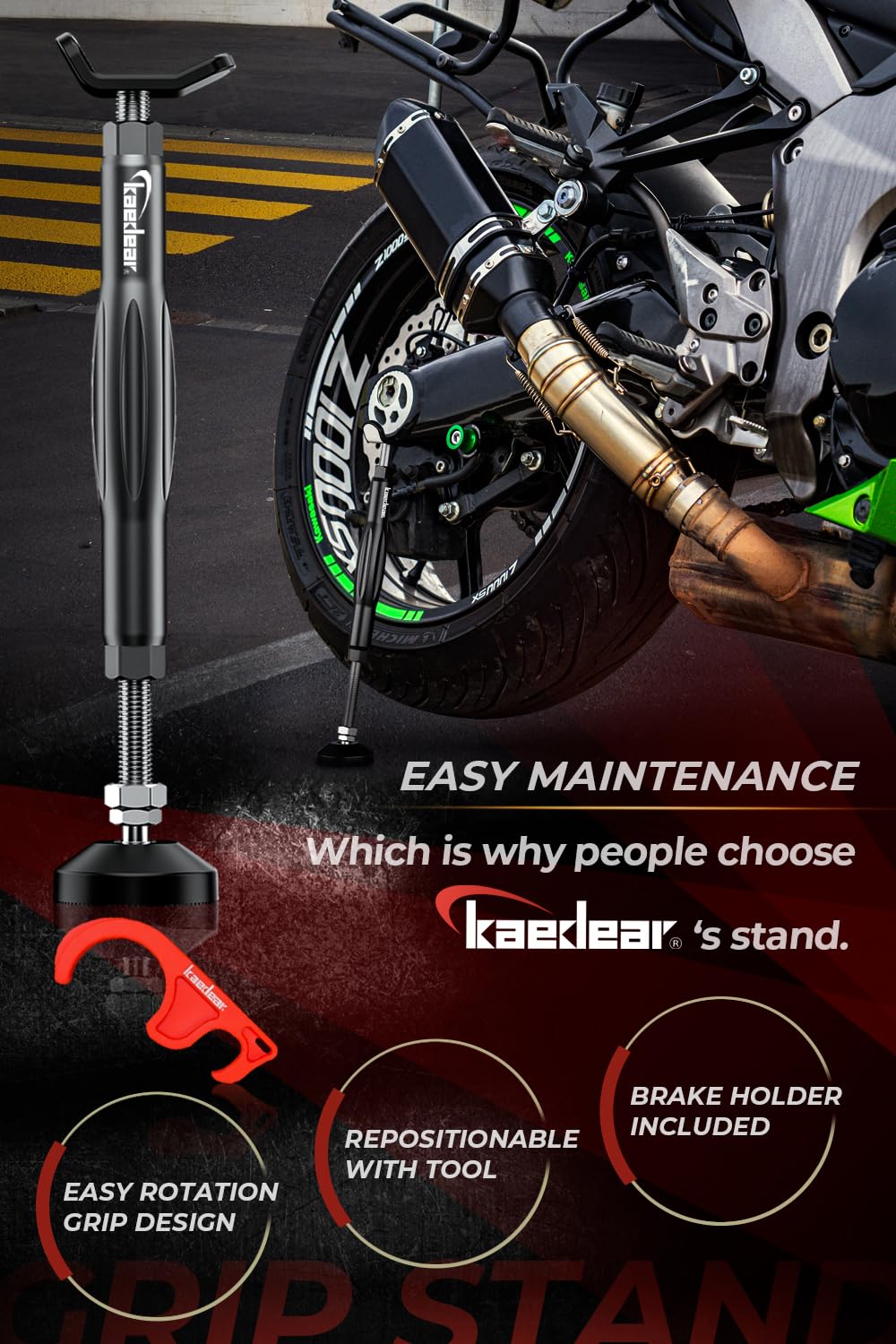 Kaedear KDR-ST1 grip stand with ergonomic design for precise adjustments.