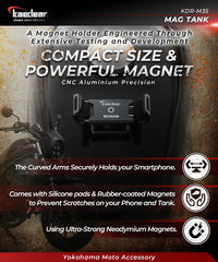 Kaedear Mag Tank 360-degree ball joint enables precise phone angles.