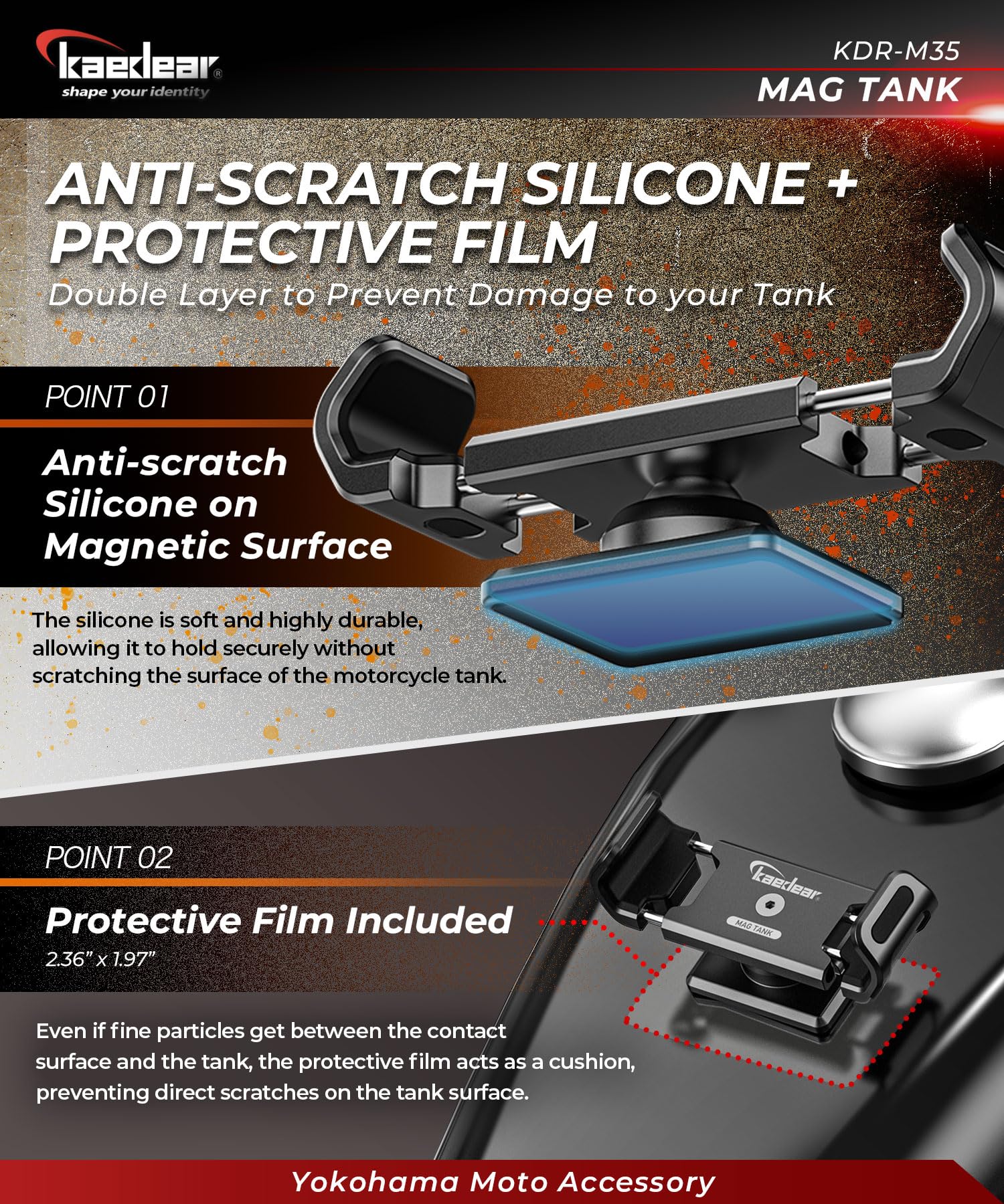 Kaedear Mag Tank aluminum arms deliver strong, stable grip.