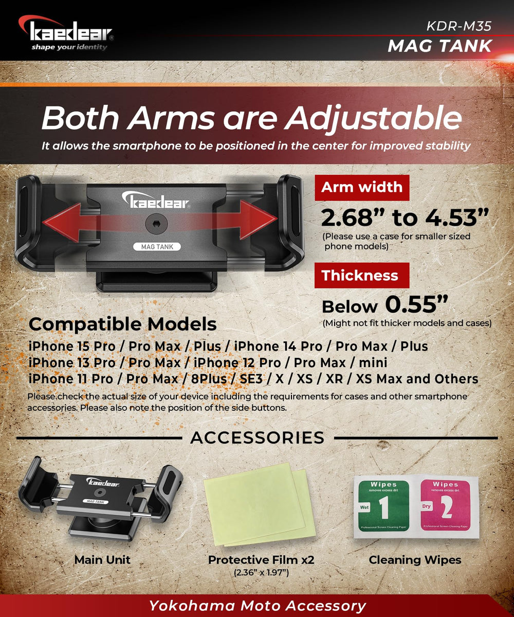 Kaedear Mag Tank compact design fits curved tank surfaces.