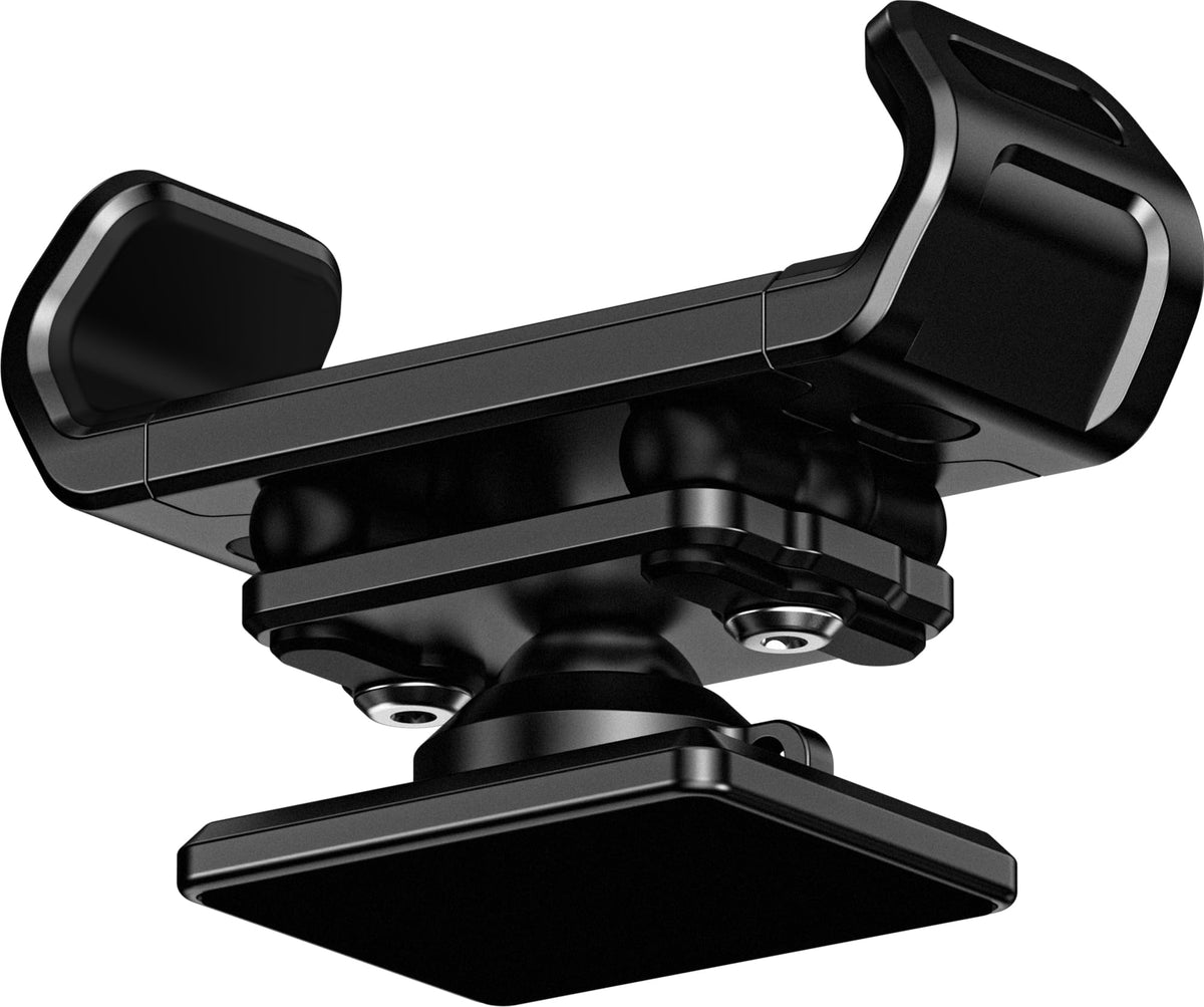 Kaedear Mag Tank mount assembly on motorcycle with premium finish for secure phone hold.