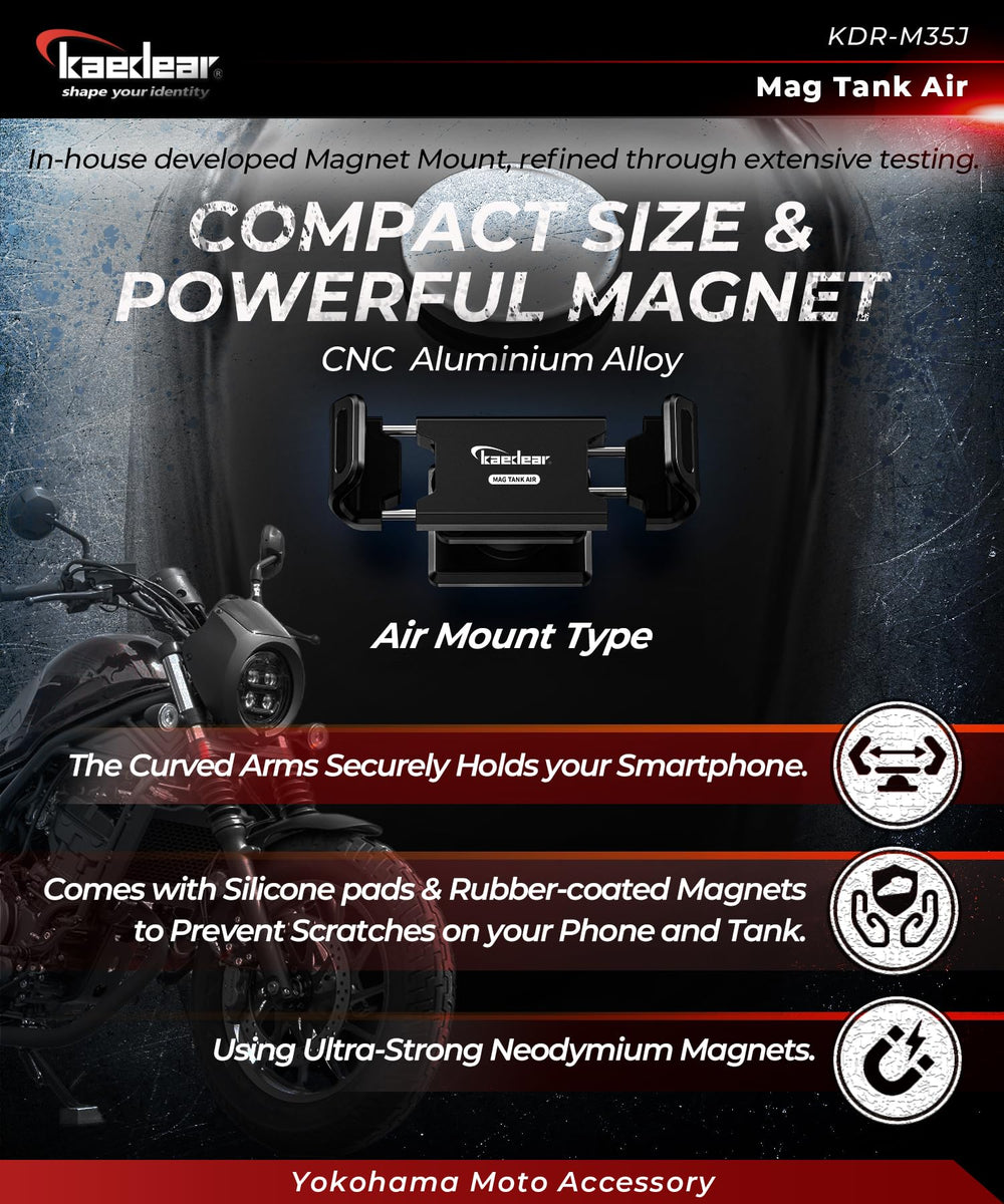 Kaedear Mag Tank square magnetic surface delivers strong hold on steel tanks.
