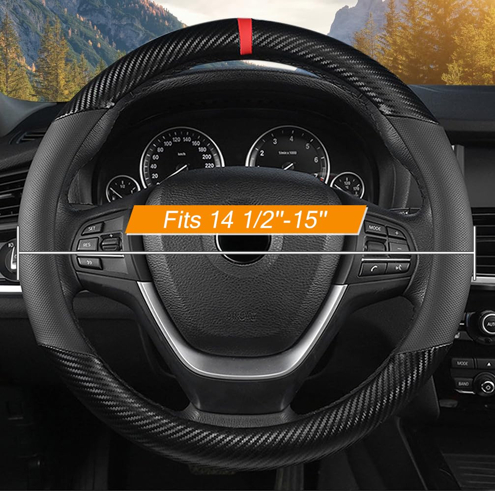 KAFEEK anti-slip steering wheel cover enhances grip for safer handling.