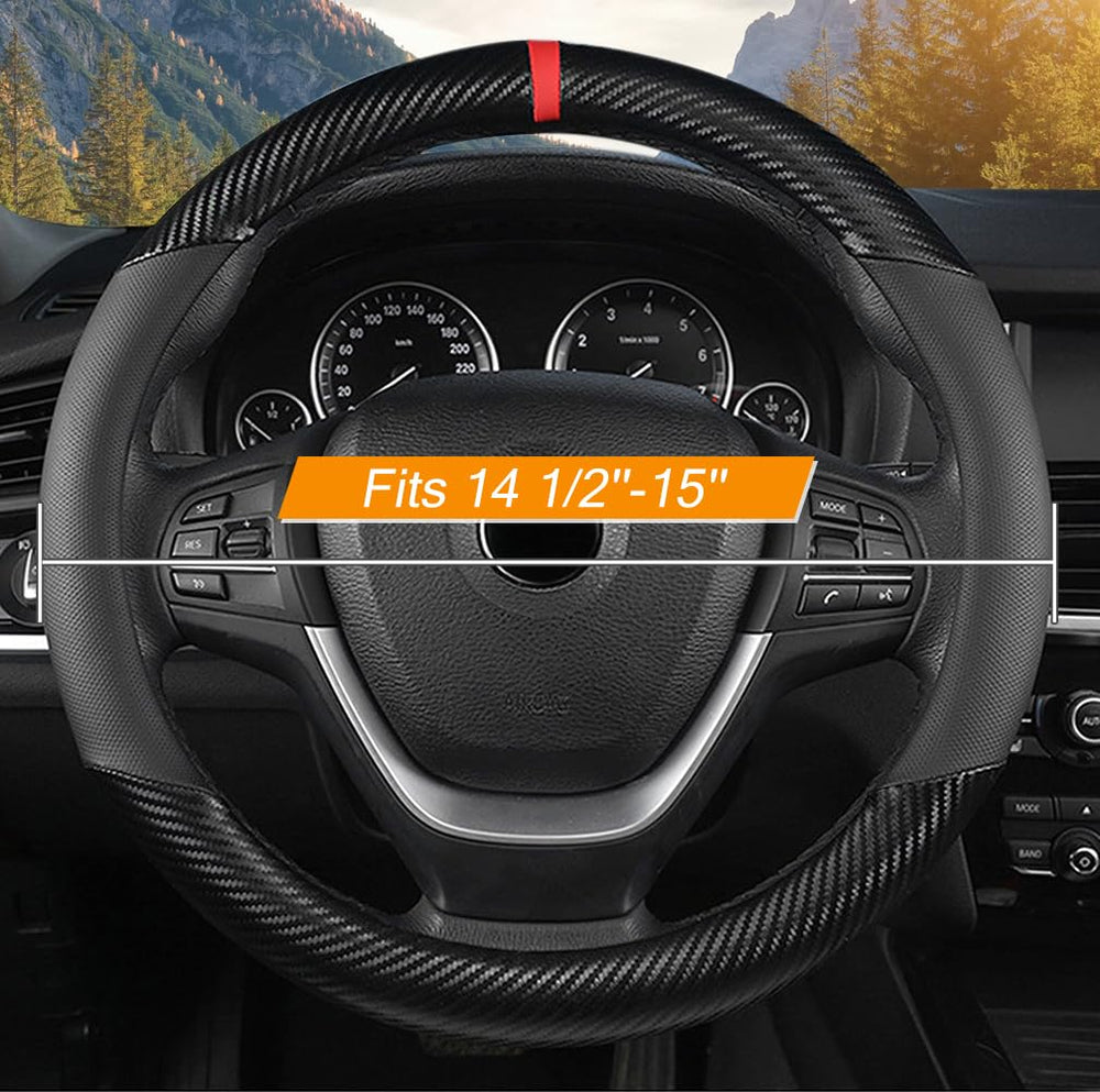 KAFEEK anti-slip steering wheel cover enhances grip for safer handling.