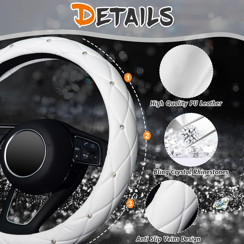 Kafek diamond bling detail brightens the car interior under daylight
