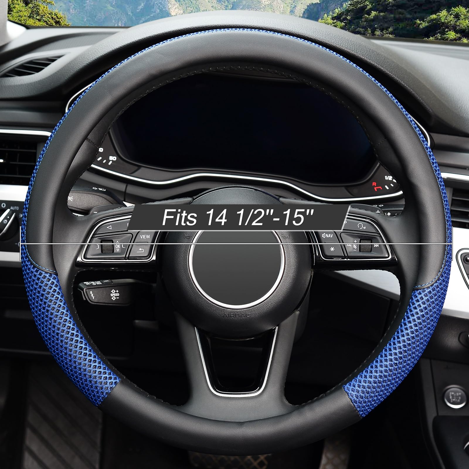 KAFEEK microfiber leather texture enhances touch and durability on the wheel.