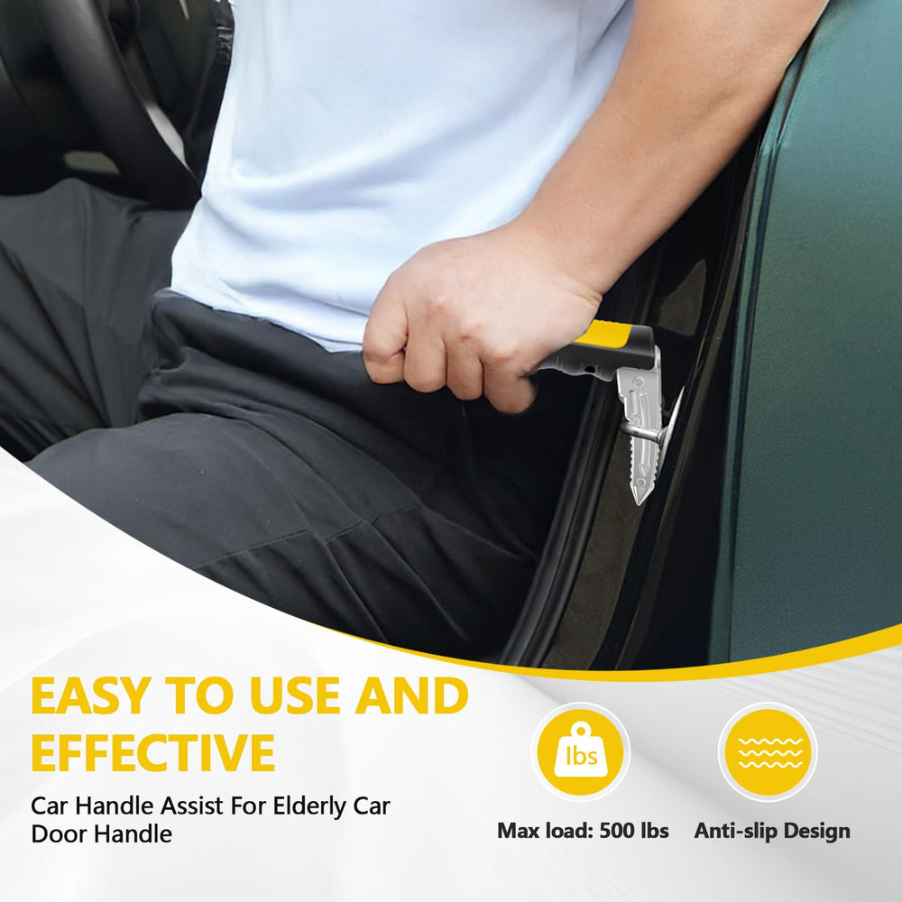 Kaiedos 3-in-1 car handle assist demonstrates portable mobility aid.