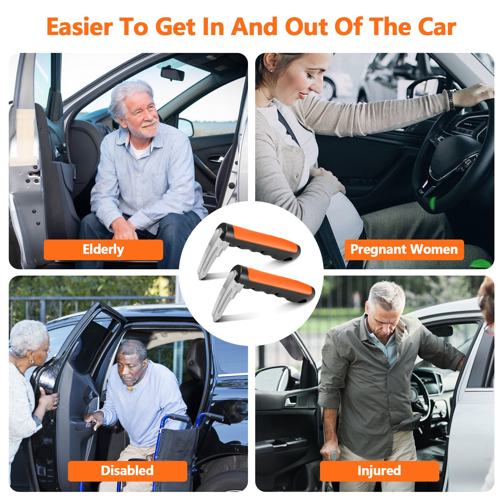 Kaiedos seatbelt cutter integrated into 3 in 1 handle for quick release