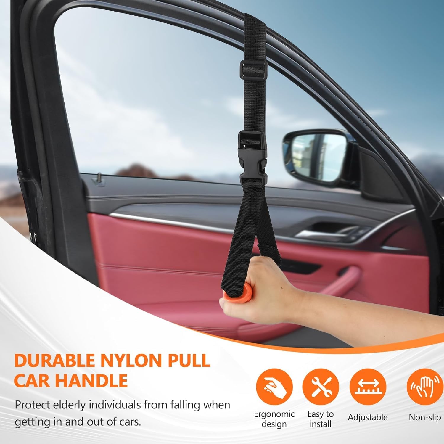 Kaiedos car door handle silicone non-slip surface for secure grip