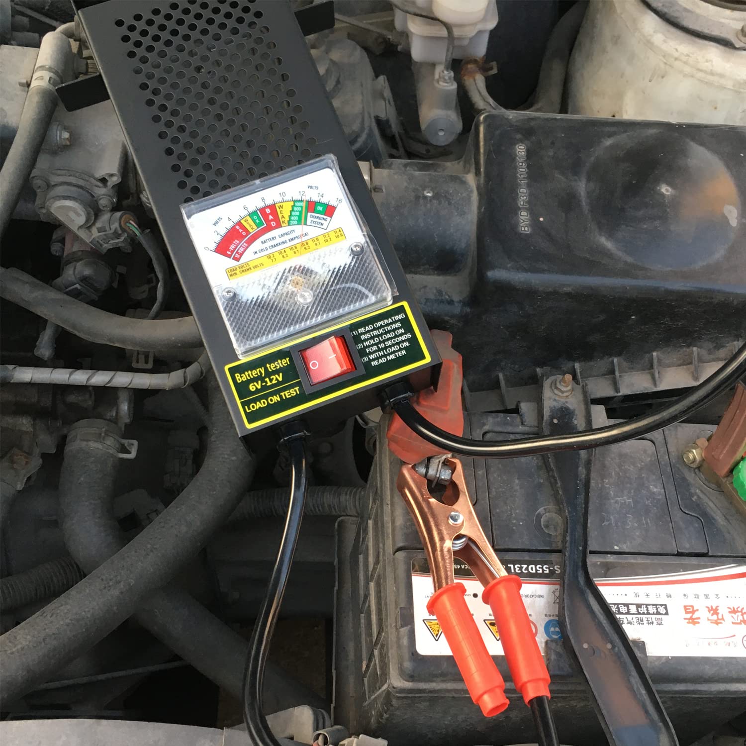 Kaiheng Battery Load Tester insulated carry handle for safe transport.