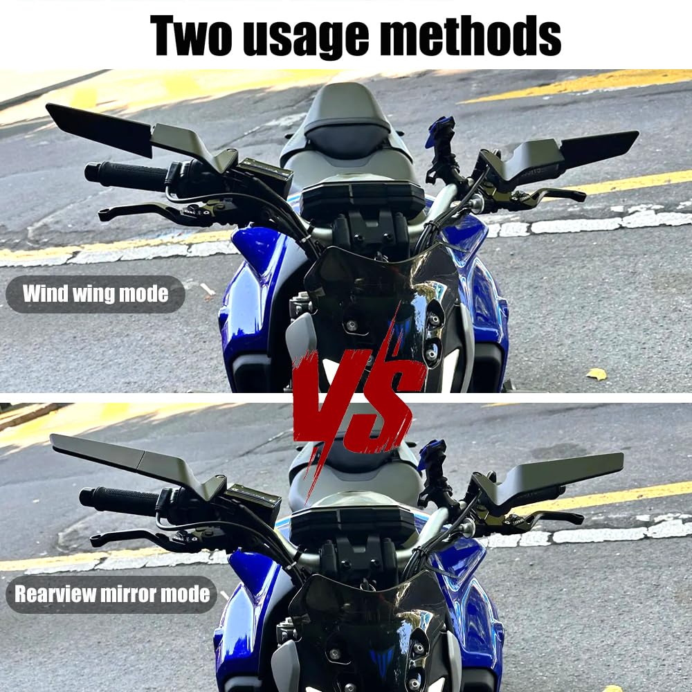 KaiQIVEM stealth mirror mounted on bike with aggressive styling.