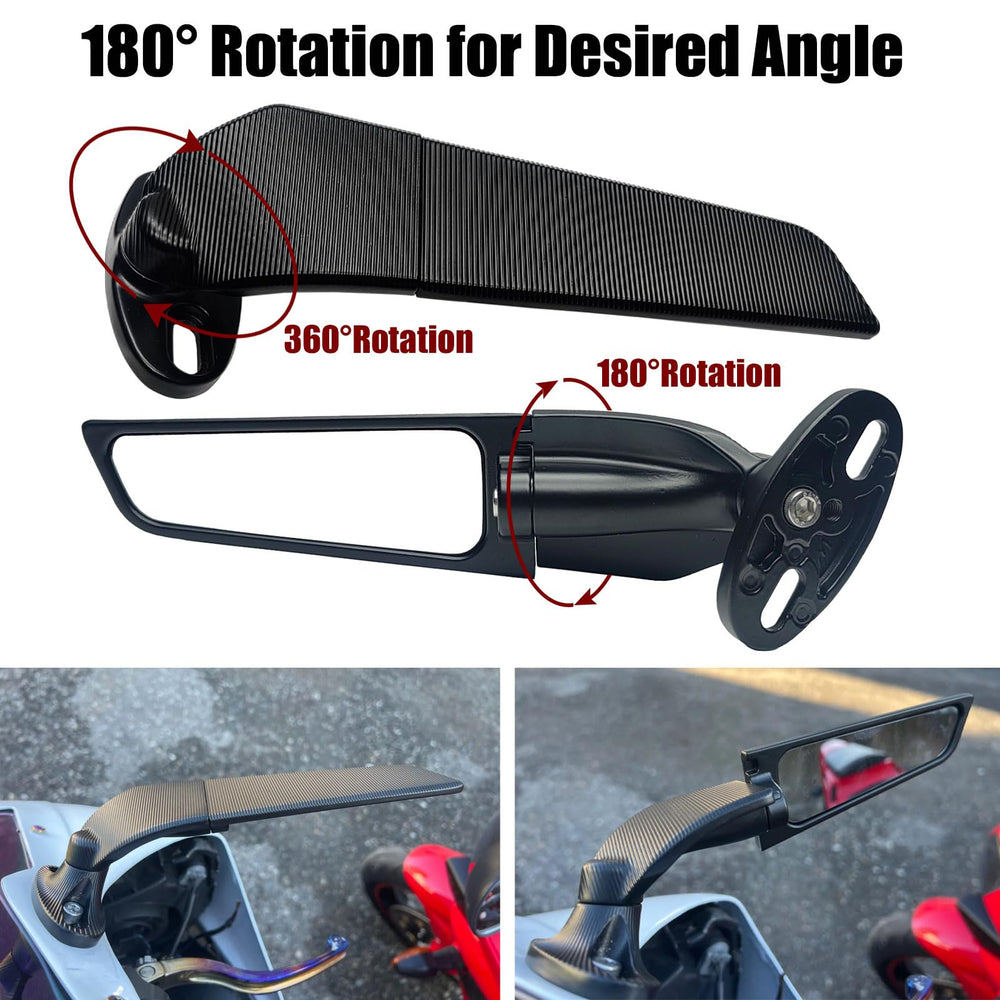 KAIQIVEM stealth wind-wing mirrors on Suzuki GSXR 1000 side view