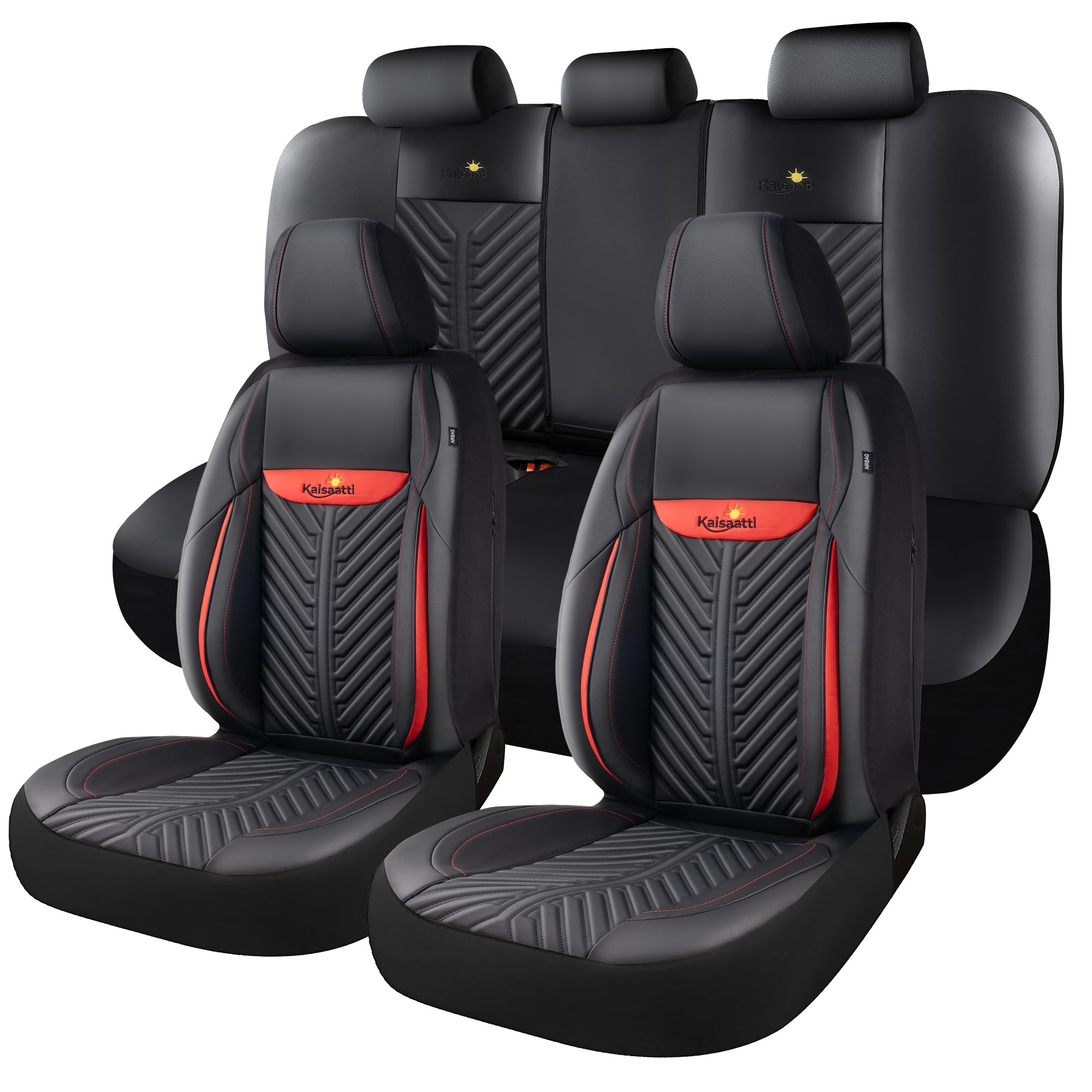 Kaisaatti PU leather seat cover waterproof close-up highlighting durable texture and stain resistance.