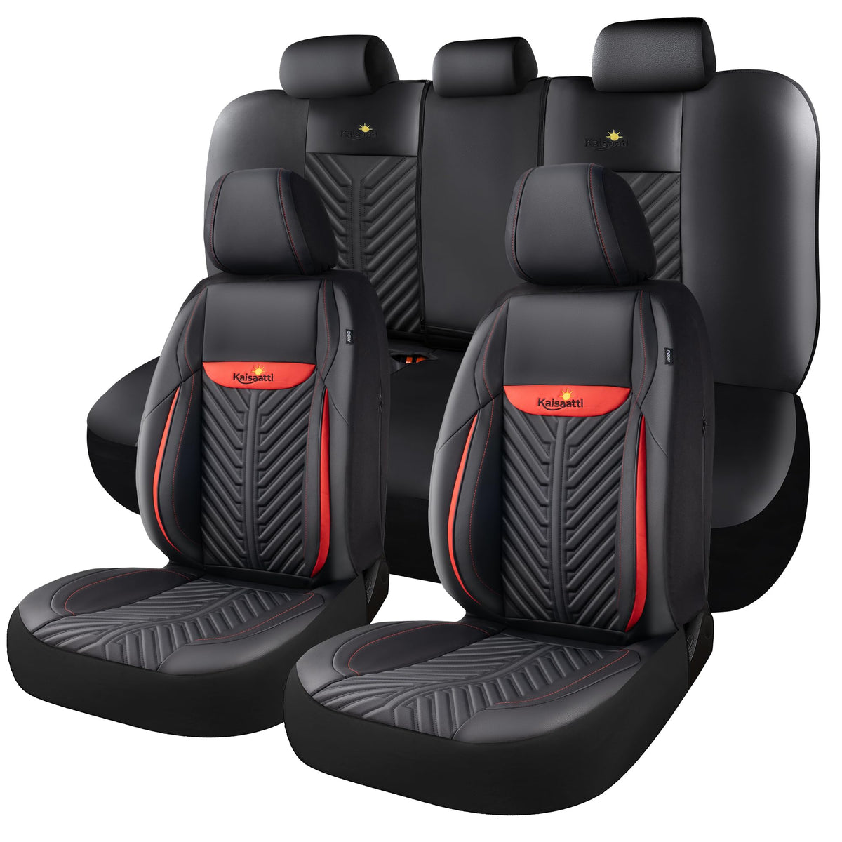 Kaisaatti PU leather seat cover waterproof close-up highlighting durable texture and stain resistance.