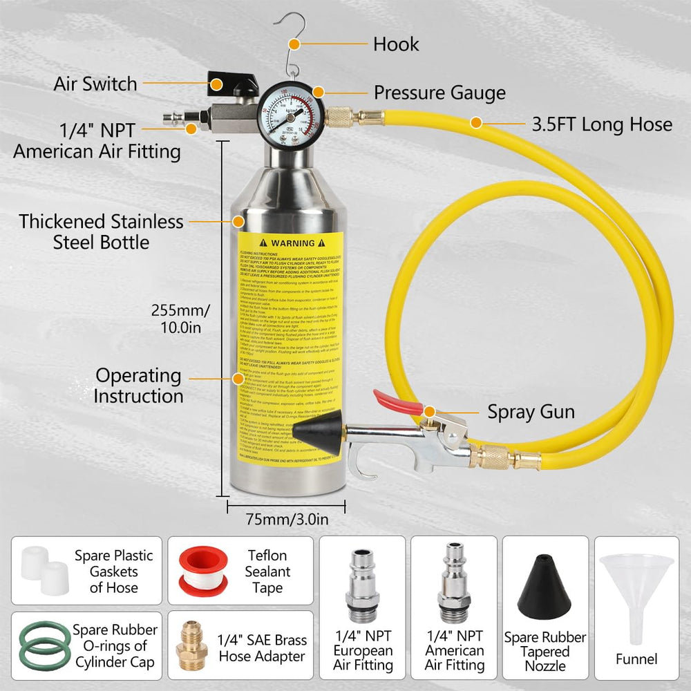 KAISAL complete flush kit ready for AC system maintenance
