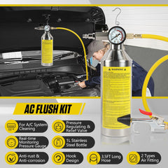 KAISAL AC Flush Kit relief valve preventing overpressure in use