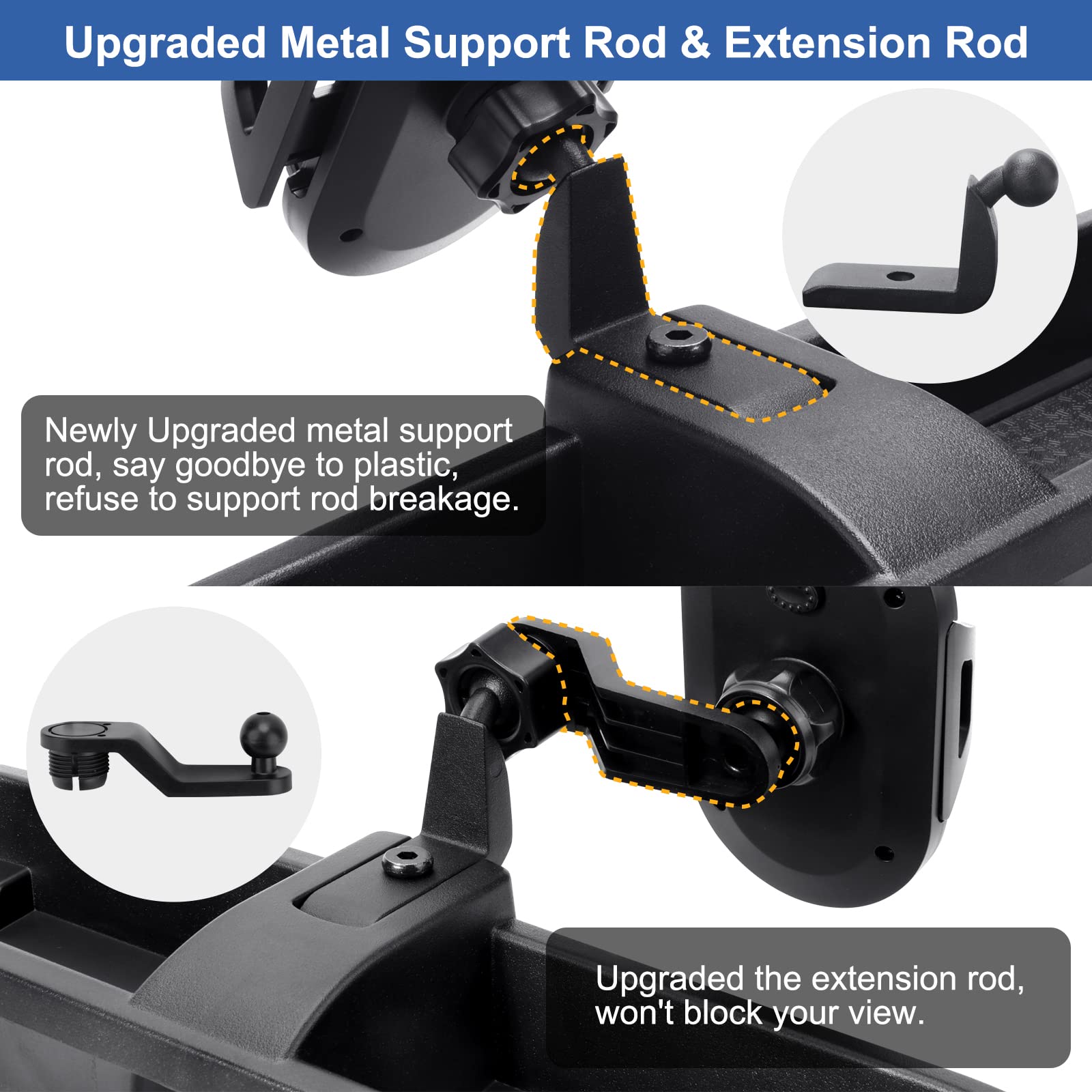 Kaishengyuan 360-degree rotating mount allows optimal viewing while driving.