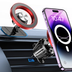 Kaistyle MagSafe car mount with 20 magnets provides secure hold.