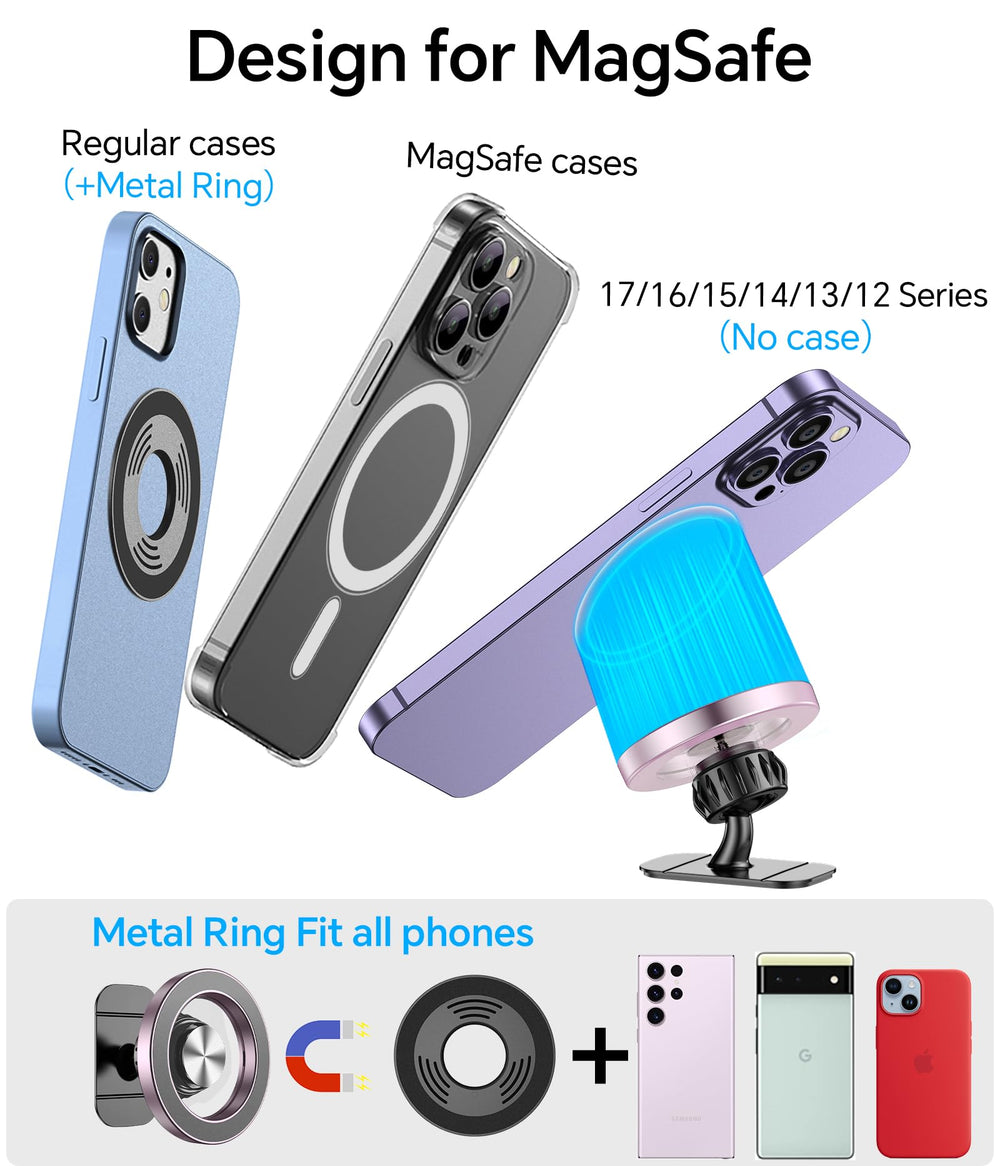 Kaistyle MagSafe car mount works with iPhone and magnetic cases.