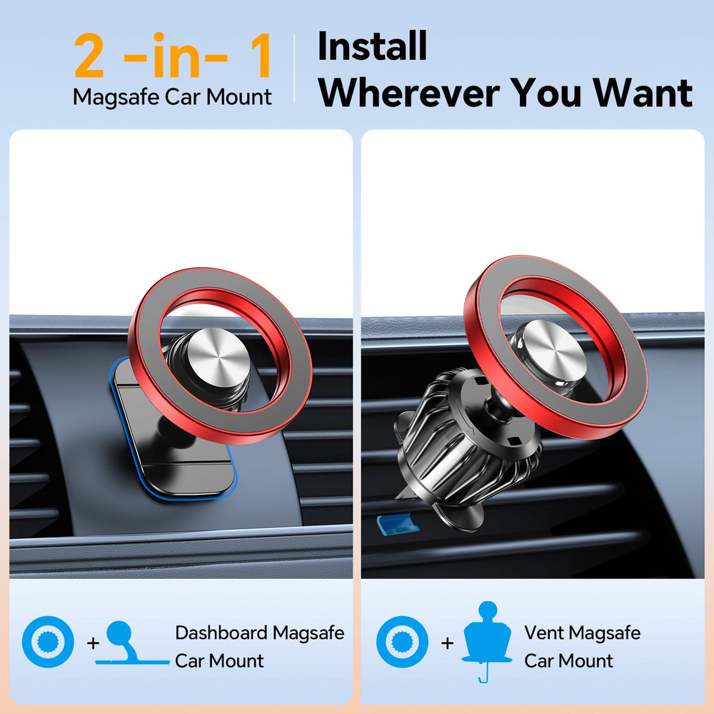Kaistyle car mount compatible with iPhone MagSafe for effortless mounting.