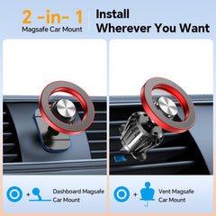 Kaistyle car mount compatible with iPhone MagSafe for effortless mounting.
