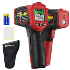 KAIWEETS laser tachometer front view for quick RPM checks on motors.