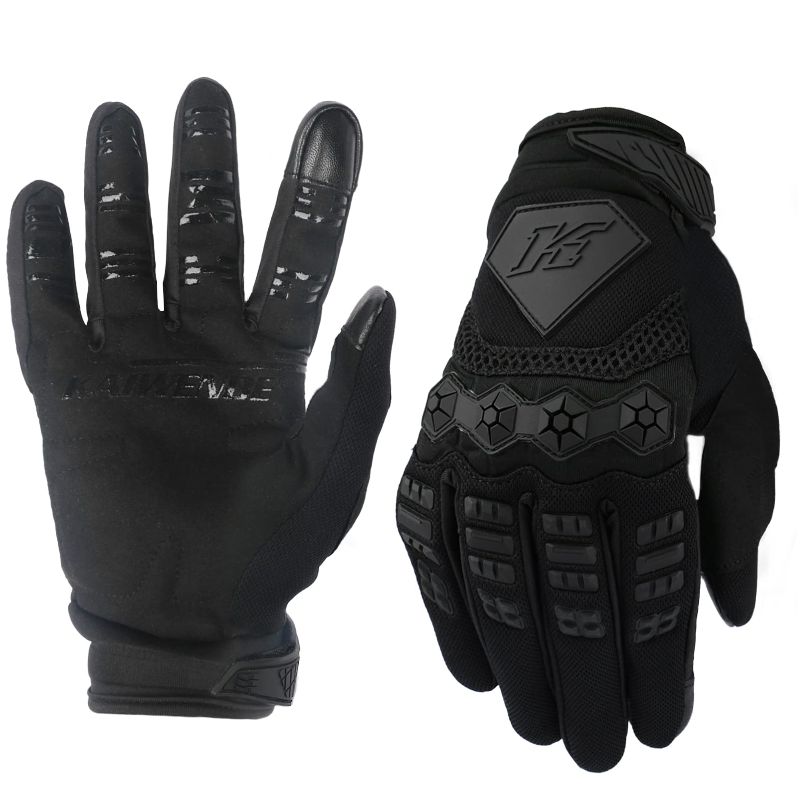 KAIWENDE men's dirt bike gloves with knuckle protection for rugged off-road rides.